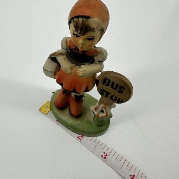 Vintage Kurt S Adler Plastic Hummel Like Christmas Ornament Bus Stop German Girl - Picture 7 of 9